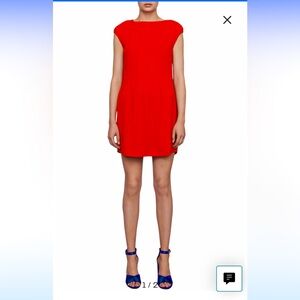 Maje Rocka Pleated Crepe Mini Dress Size 3